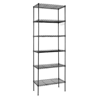 6 Tier Metal Storage Rack Shelving Wire Shelf Kitchen Office Unit Stand