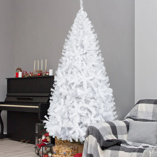 6FT White Christmas Tree With Stand Xmas Decorated Tree Quickly Install