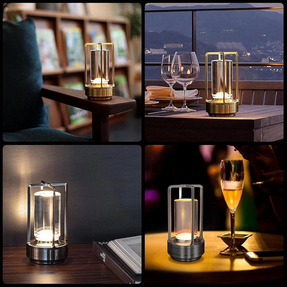 Modern LED Table Lamp USB Rechargeable Lamp Dimmable Bar Night Light CordlessP