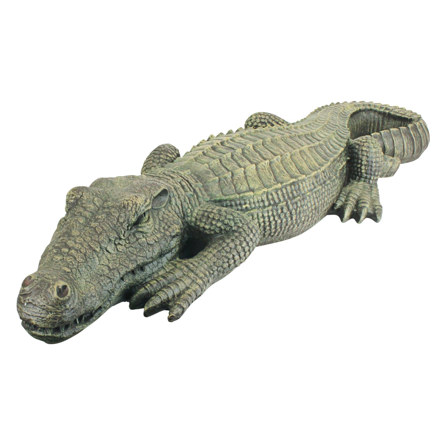 Swamp Beast Lawn Alligator Crocodile Garden Sculpture, 94 cm, Polyresin, Full Color, Beige