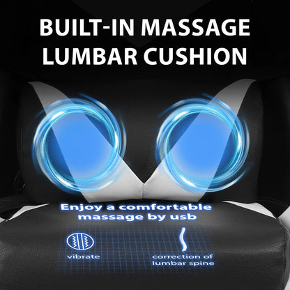 Gaming Chair Massage Computer Chair with Footrest and Lumbar Swivel PC Chairs