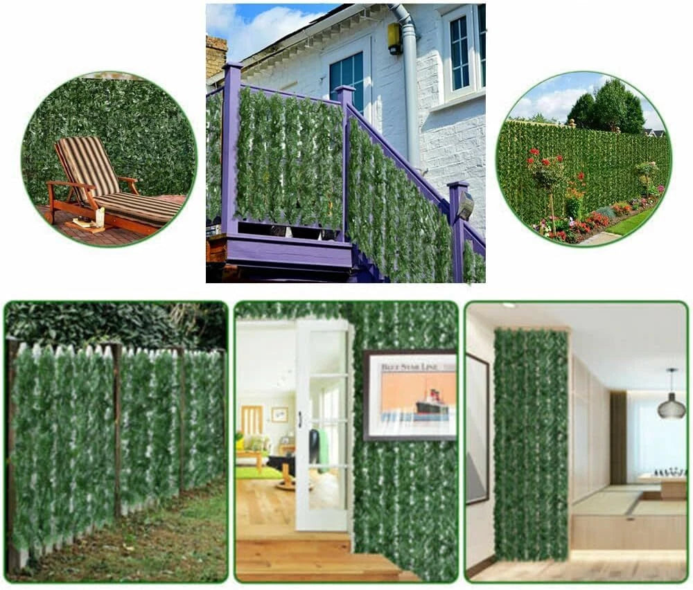 2x3m Artificial Hedge Fake Ivy Leaf Garden Fence Privacy Screening Roll Wall Panel