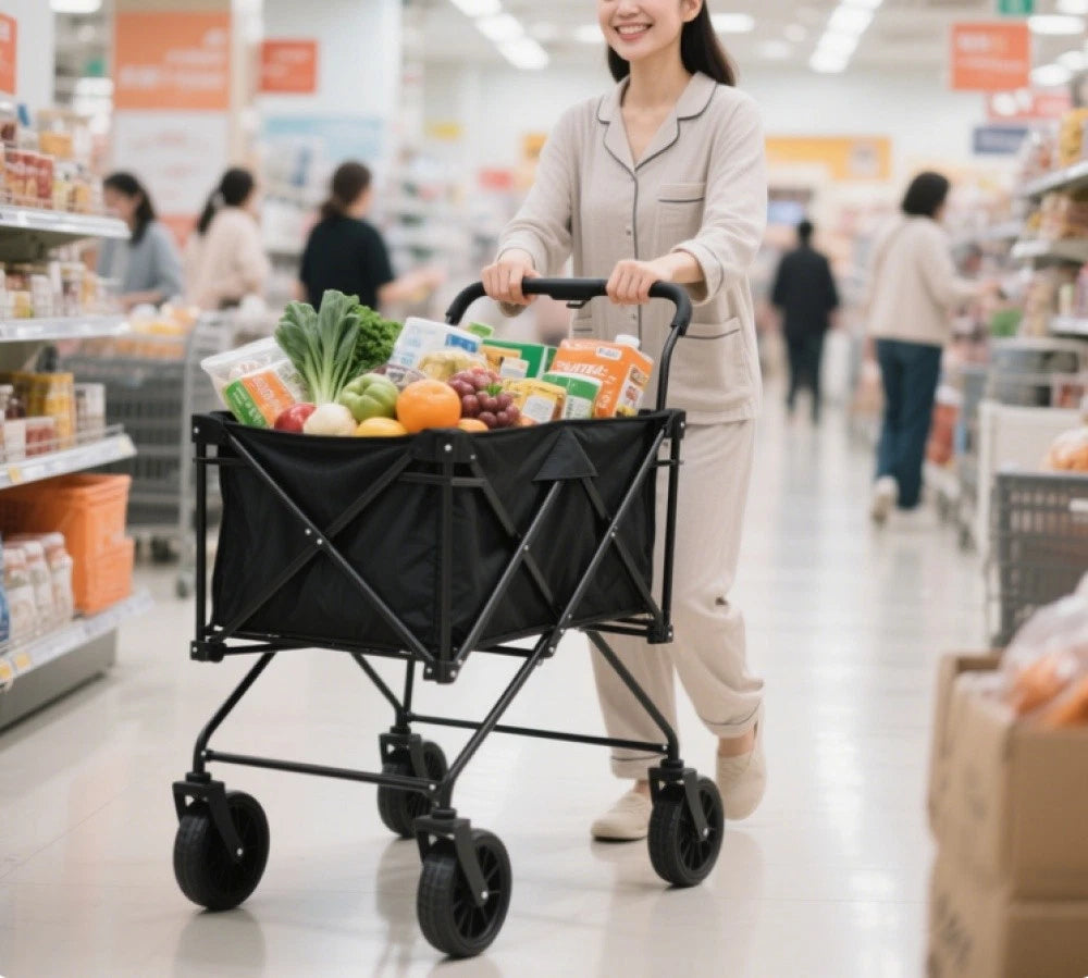 Heavy-Duty Folding Cart Trolley Wagon for Beach Camping Garden 200KG/330LBS