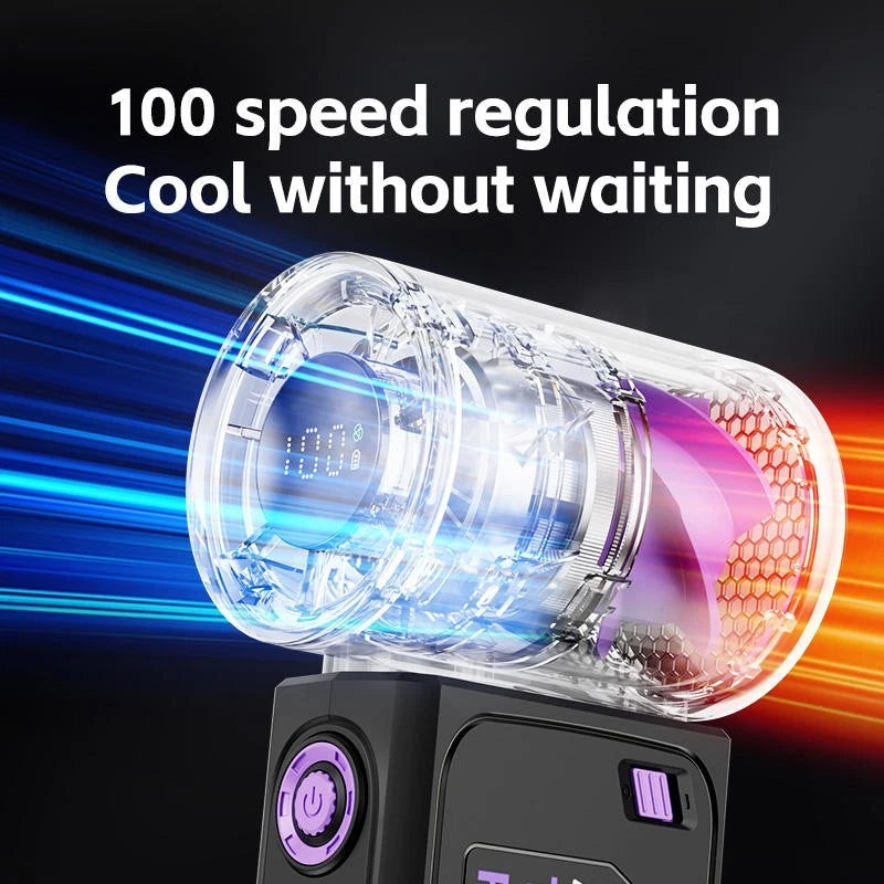 Turbo Fan Portable Cooling Handheld USB Rechargeable 3600 mAh Adjustable Airflow