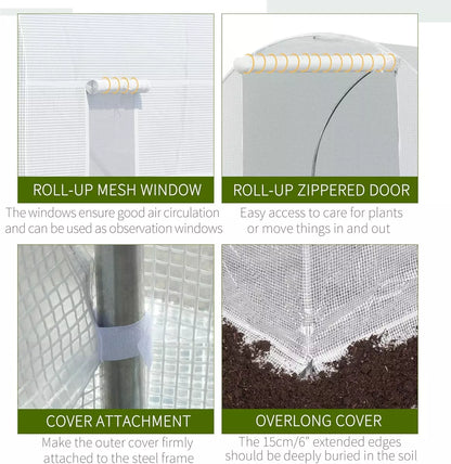 4 X 3 X 2 M Polytunnel Greenhouse Pollytunnel Tent Steel Frame Green
