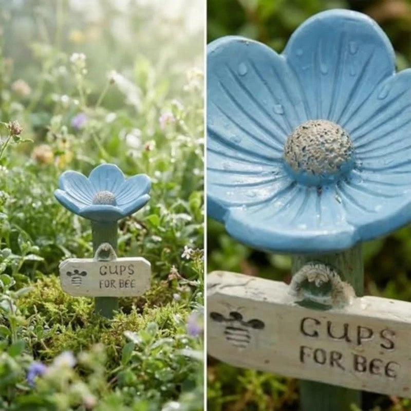 Colourful Resin Bee Watering Station Outdoor Garden Butterfly Water Feeder Bath Red,Yellow and pink