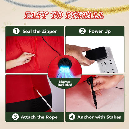 1.75M Lighted Christmas Inflatable Santa Claus Holding Banner for Outdoor Decor