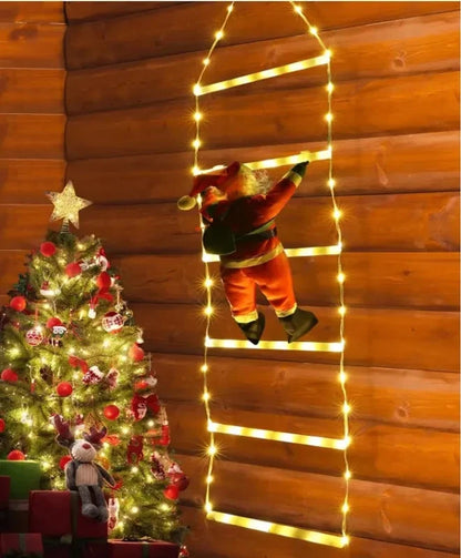 LED Christmas Decorations Fairy lamp LED Ladder Lamp with Climbing Santa Claus