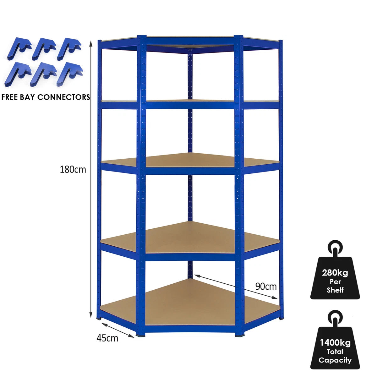 Garage Racking 5 Tier Shelving Unit Boltless Heavy Duty Metal Shelf Shed Storage