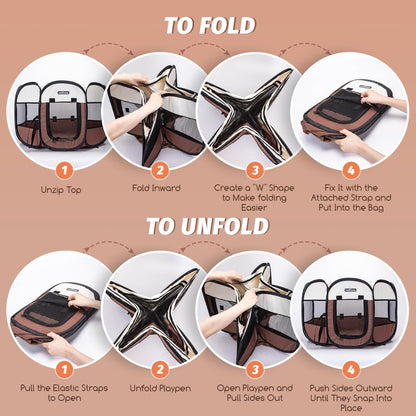Pop up Pet Playpen Outdoor Indoor Pet Fence Breathable Pet Carrier Kennel
