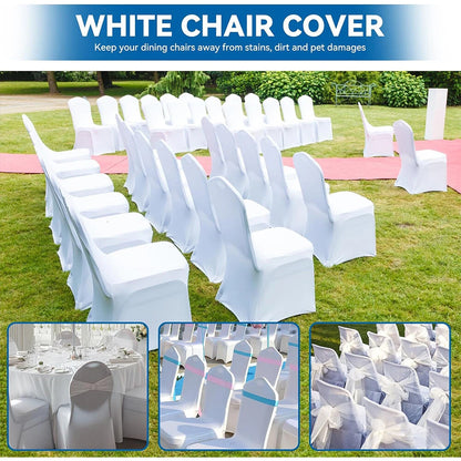 10/50/100x Chair Covers Dining Spandex Slip Seat Cover Wedding Flat Anniversary