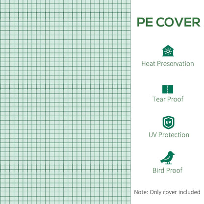 Replacement Cover Only Polytunnel Greenhouse Pollytunnel Gardening Door Windows 3x2x2m