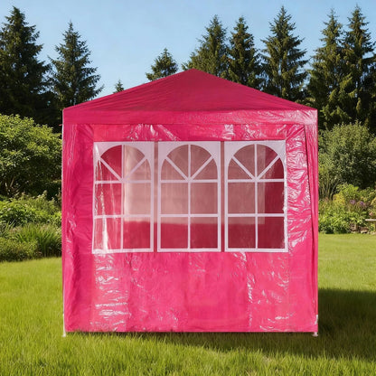 2.4x2.4m Garden Gazebo Outdoor Party Tent Canopy Hot Pink
