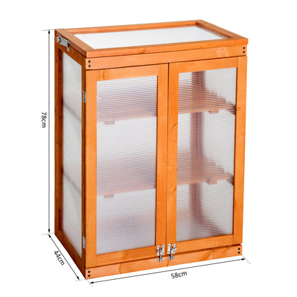 3 Tier Wooden Greenhouse Cold Frame Garden Flower Planting Box Growhouse