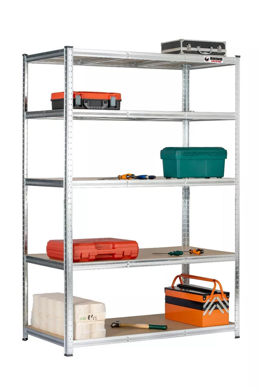 5 Tier Shelving Unit Boltless Assembly 180x120x40cm Heavy duty Garage Industrial Racking