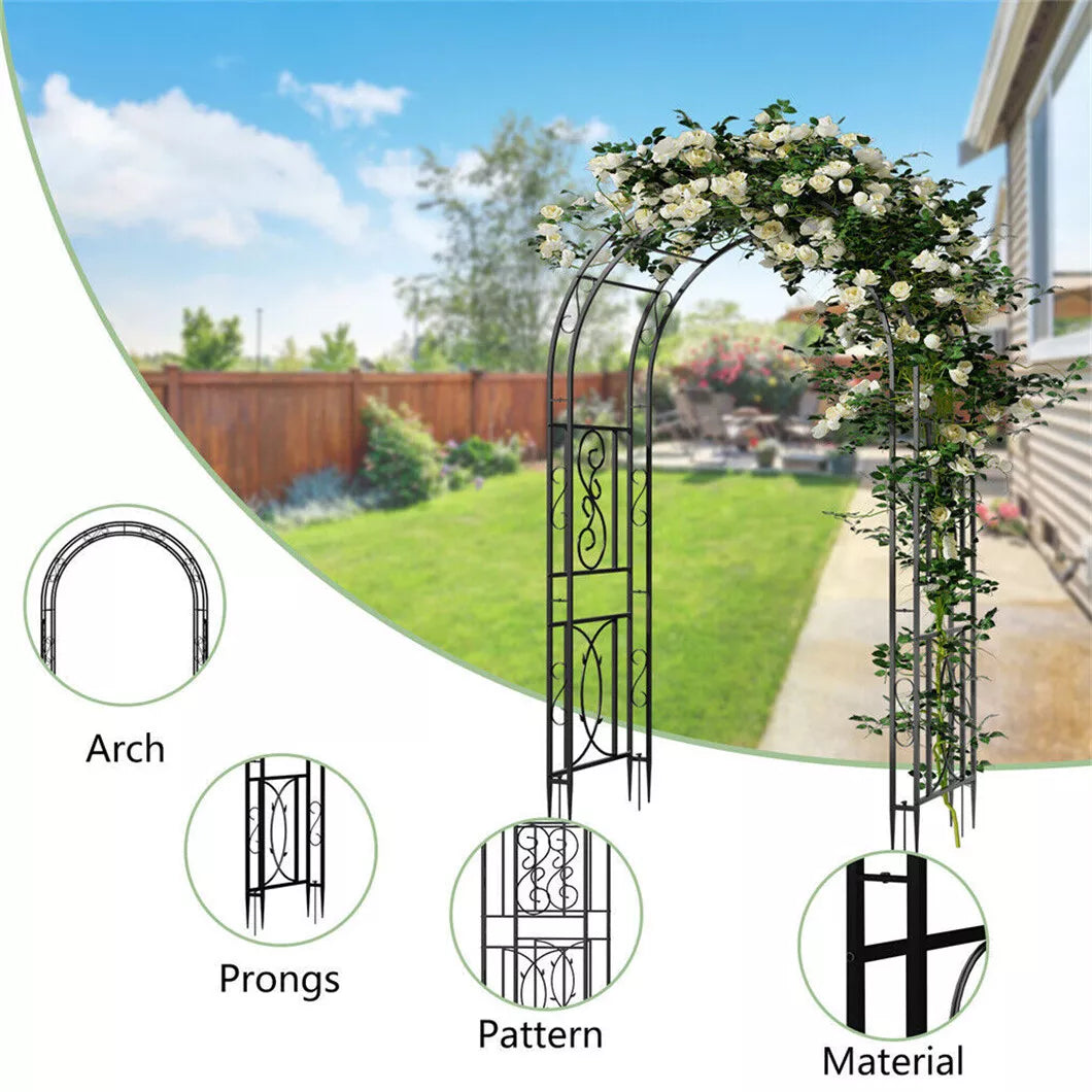 Heavy Metal Garden Arch Trellis Climbing Plants Vine Rack Outdoor Wedding Stand