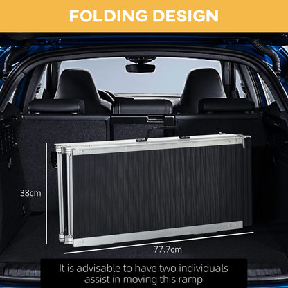 Wheelchair Ramp Folding Aluminium Threshold Ramp w/ Non-Skid Surface