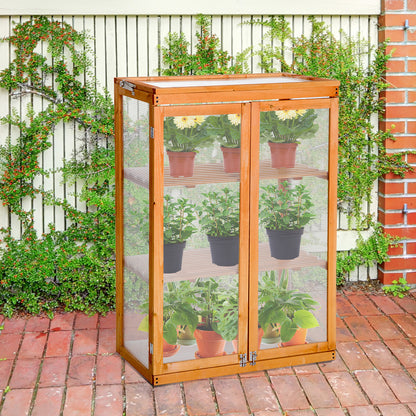 3 Tier Wooden Greenhouse Cold Frame Garden Flower Planting Box Growhouse
