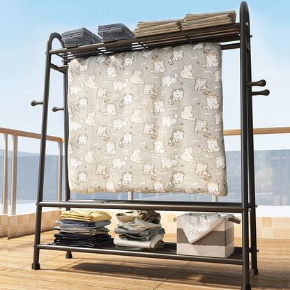 Heavy Duty Double Clothes Rail Rack Garment Hanging Stand Open Wardrobe Shelf UK