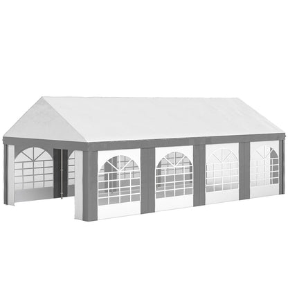 8x4m Party Tent, Marquee Gazebo with Sides, Windows and Double Doors