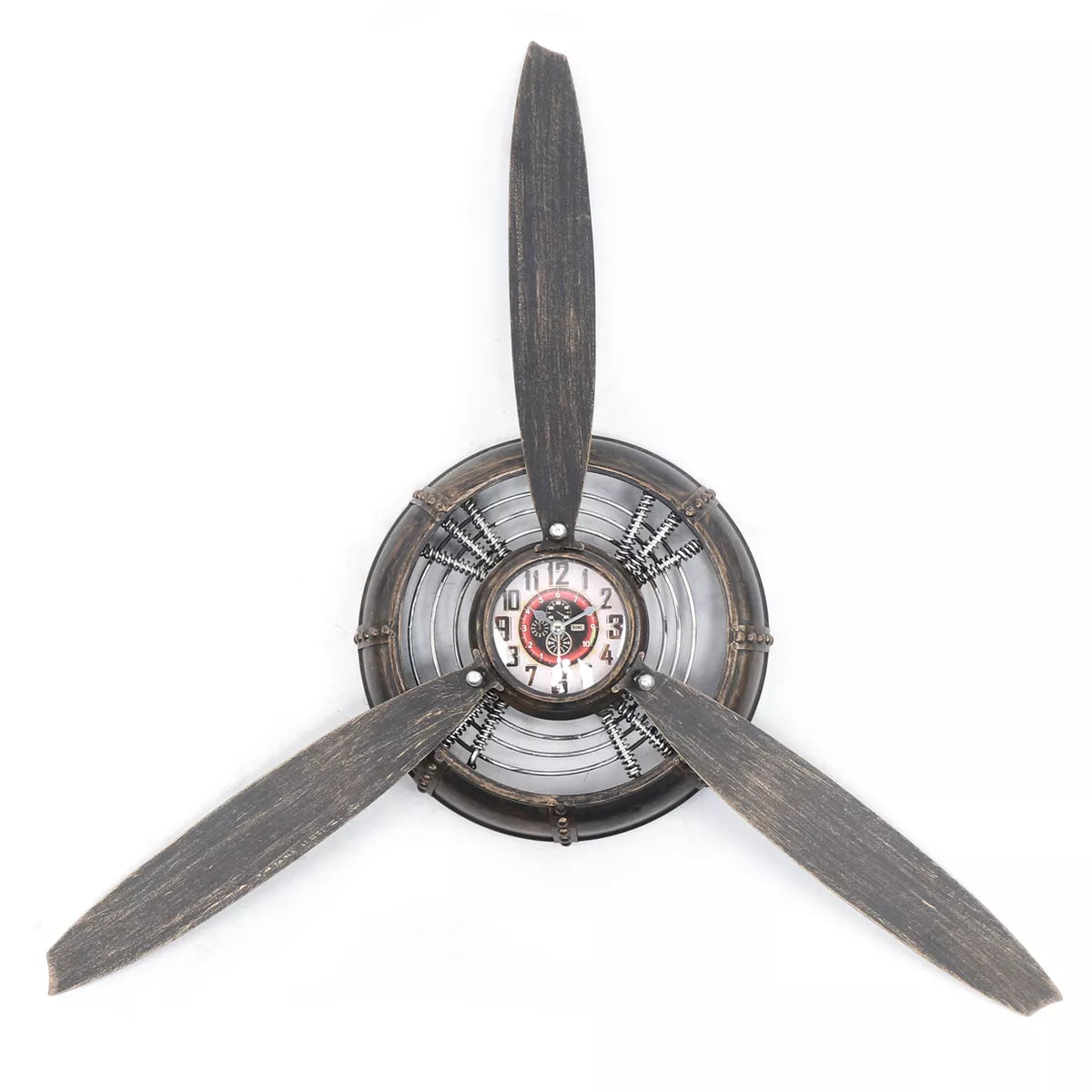 Antique Wall Decor Industrial Ornament Steampunk Aeroplane Propeller Wall Clock