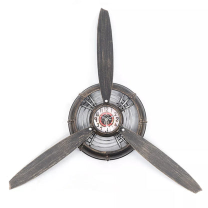 Antique Wall Decor Industrial Ornament Steampunk Aeroplane Propeller Wall Clock