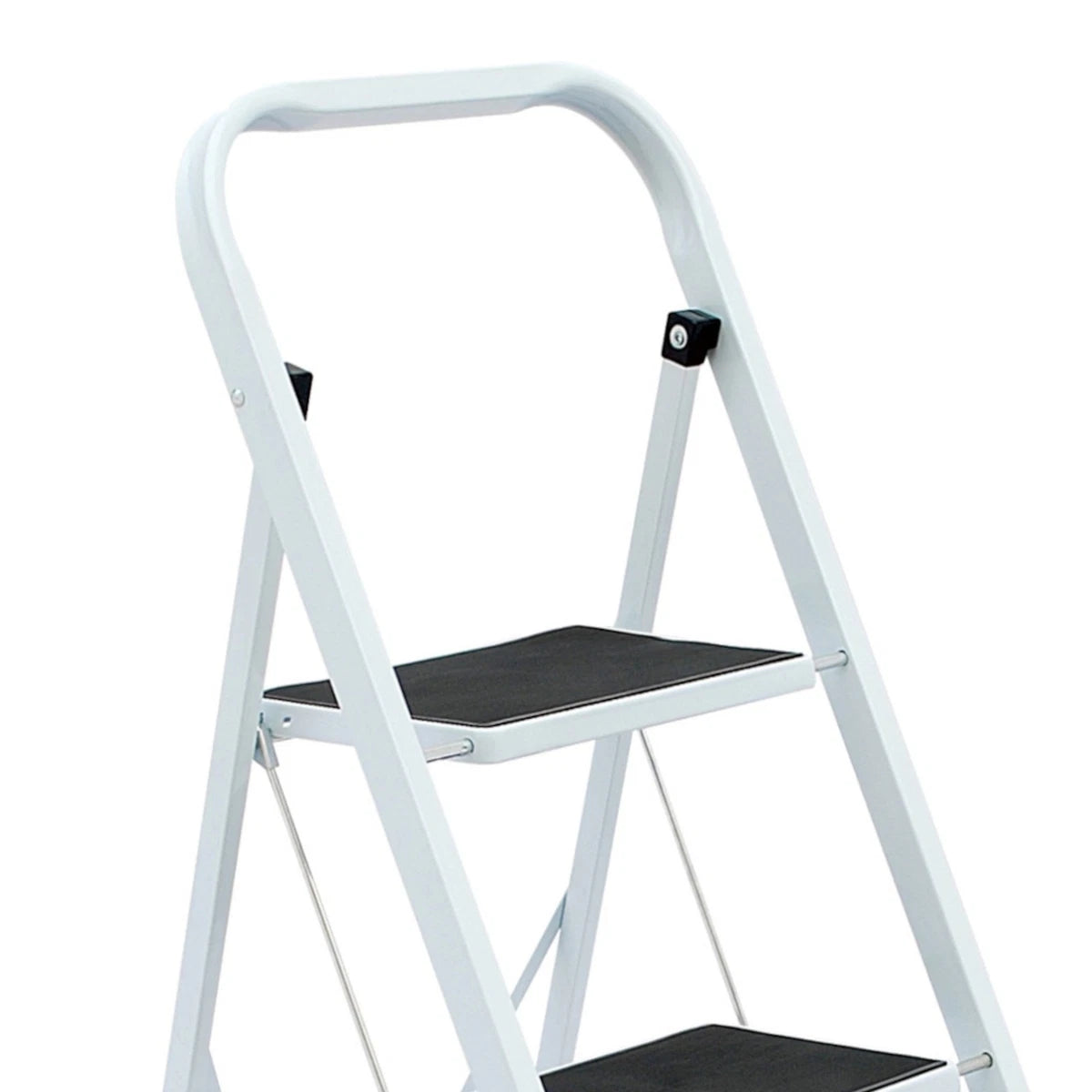 NEW! Foldable 3 Step Ladder Stepladder Non Slip Tread Safety Steel