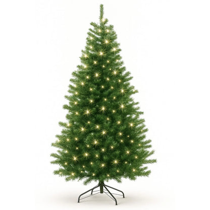 4/5/6ft Pre Lit Christmas Tree with LED Lights Bushy Tips Artificial Xmas Tree