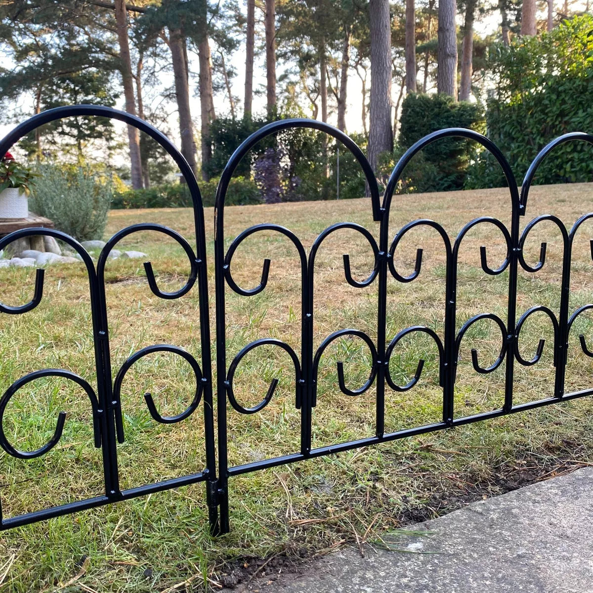5 x Metal Garden Lawn Edging Path Flower Bed Border Fence Panels (45cm x 41cm)