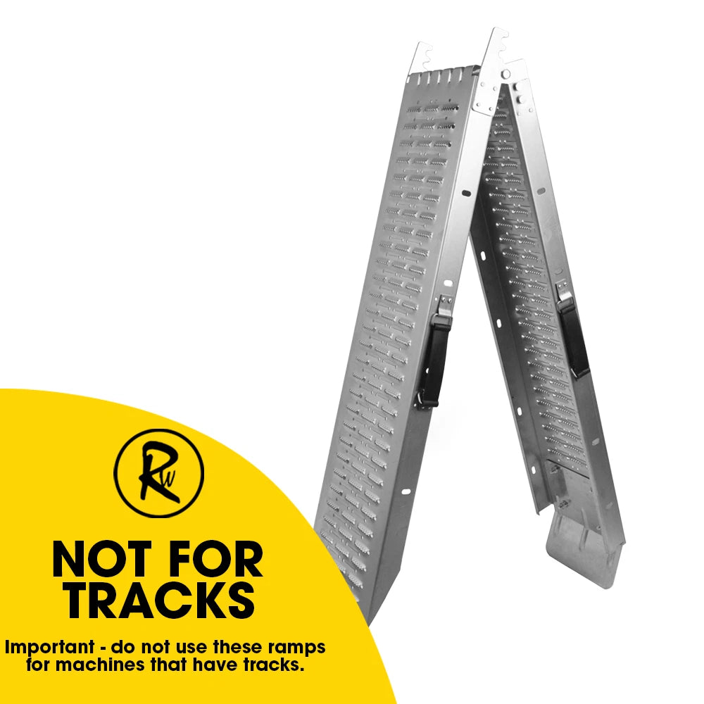 2X Foldable Loading Ramps 400KG 180Cm For Golf Buggy Lawnmower Quad Scooter