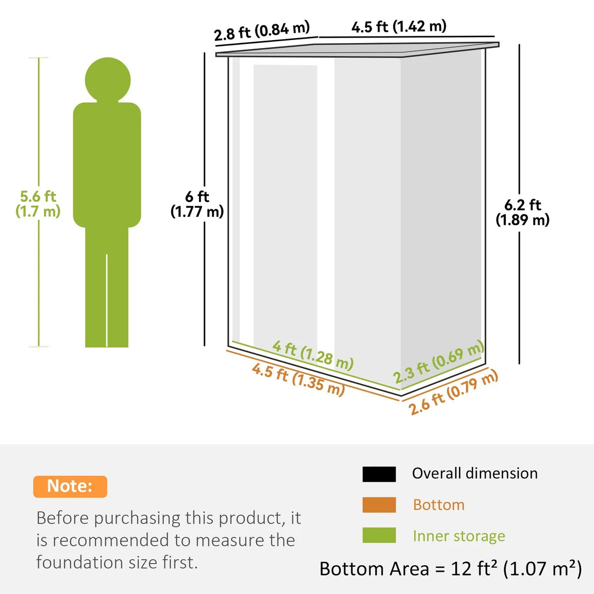 Outdoor Storage Shed Steel Garden Shed w/ Lockable Door Green