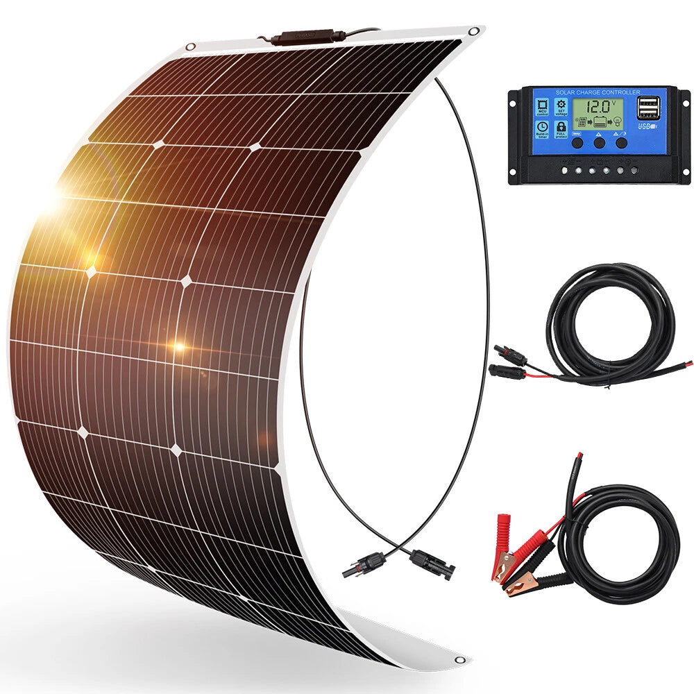 100w 200w 400w 12v flexible Mono Solar Panel Kit for Caravan/RV/Boat/Home