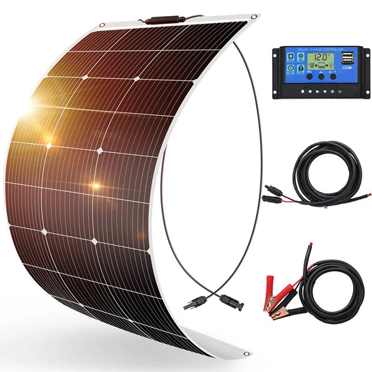 100w 200w 400w 12v flexible Mono Solar Panel Kit for Caravan/RV/Boat/Home