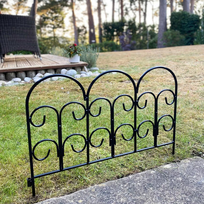 5 x Metal Garden Lawn Edging Path Flower Bed Border Fence Panels (45cm x 41cm)