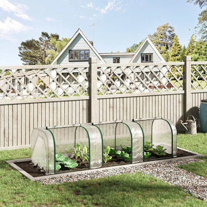 Tunnel Greenhouse Steel Frame for Garden w/ Zipper Doors