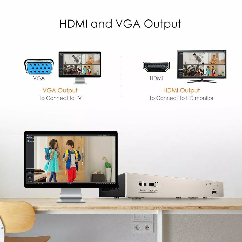 CCTV 1080P DVR 3000TVL 8CH Outdoor Home Surveillance Security Camera System