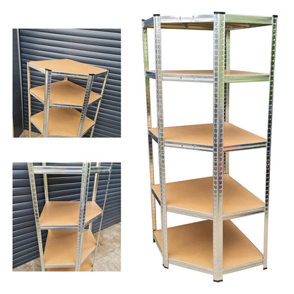 5 Tier Heavy Duty Corner Garage Storage Racks 180cm
