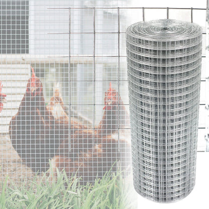 Galvanised Welded Wire Mesh 1"x1" Fence Aviary Rabbit Hutch Chicken Run Coop Pet