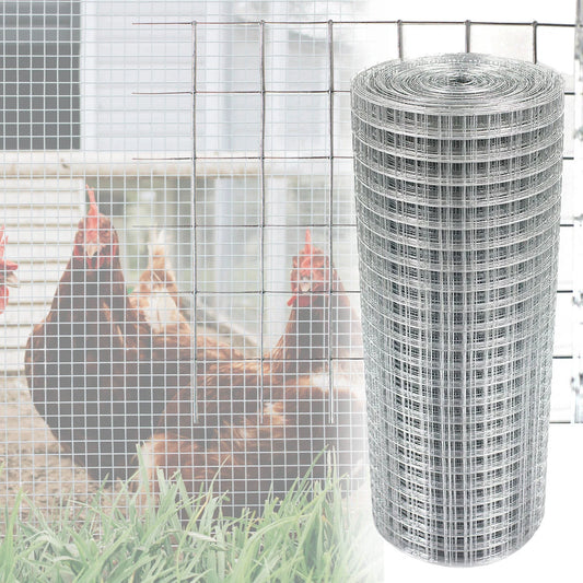 Galvanised Welded Wire Mesh 1"x1" Fence Aviary Rabbit Hutch Chicken Run Coop Pet