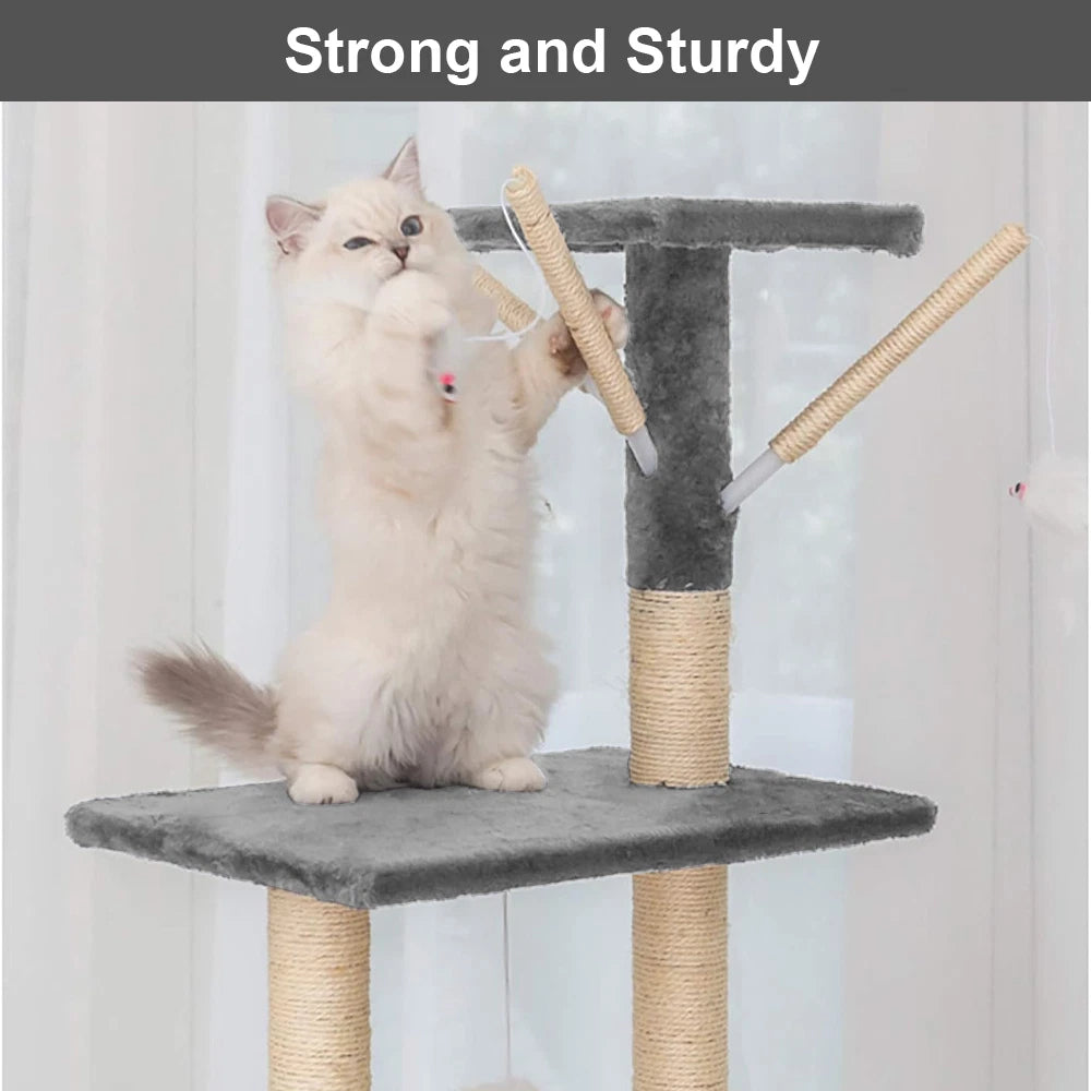 Large Cat Tree Multilevel Climbing Tower Kitten Scratching Post Activity Centre