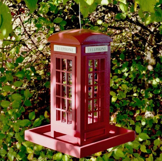 NEW TRADITIONAL BIRD FEEDING FEEDER FEED STATION TELEPHONE BOX