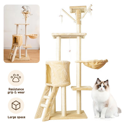 Large Cat Tree Multilevel Climbing Tower Kitten Scratching Post Activity Centre