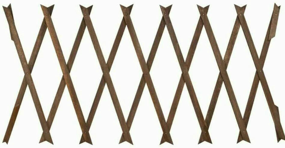 3X Garden Gardeners Dark Wood Coloured Wooden Expanding Expandable trellis 6x2f