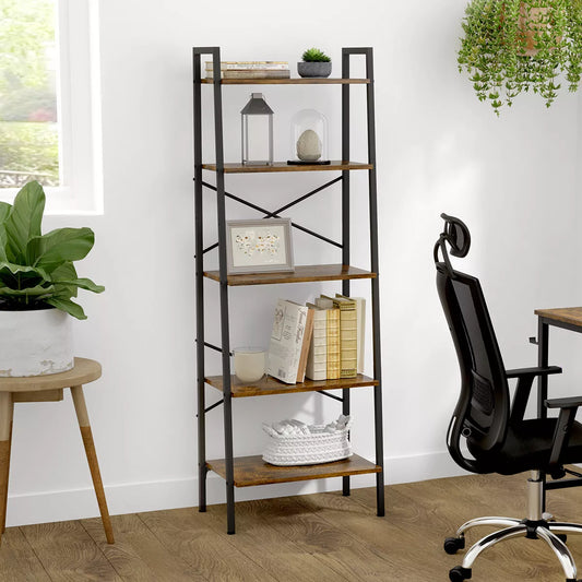 Ladder Shelf Bookcase Tier Display Storage Shelving Unit Stand Wall Rack
