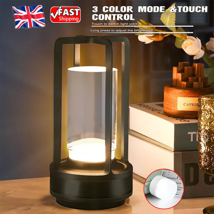 Modern LED Table Lamp USB Rechargeable Lamp Dimmable Bar Night Light CordlessP