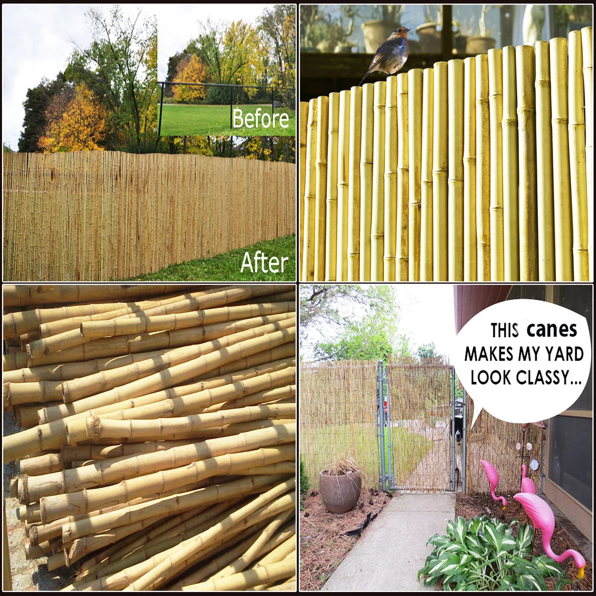 8ft Strong Heavy Duty Professional Bamboo Plant Support Garden Canes