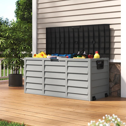 Garden 290 Litre Large Outdoor Storage Box Garden Patio Plastic Chest Lid Container Tool Box