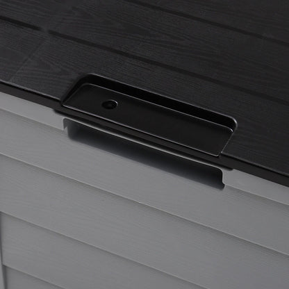 LARGE PLASTIC GARDEN STORAGE BOX OUTDOOR WATERPROOF DECK CONTAINER CHEST SHED