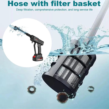 Car Washer Cordless Pressure Washer Jet Portable Water Cleaner Gun+2Battery