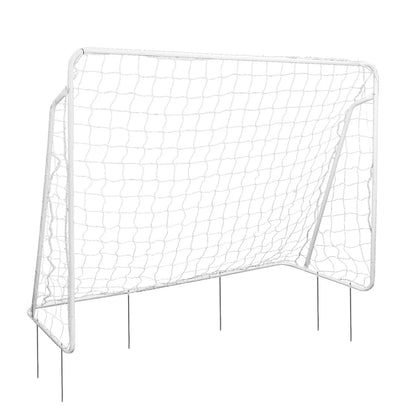 Single Football Goal Post Practice Soccer Training with Outdoo Net and Pegs 7FT x 5FT